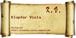 Klopfer Viola névjegykártya